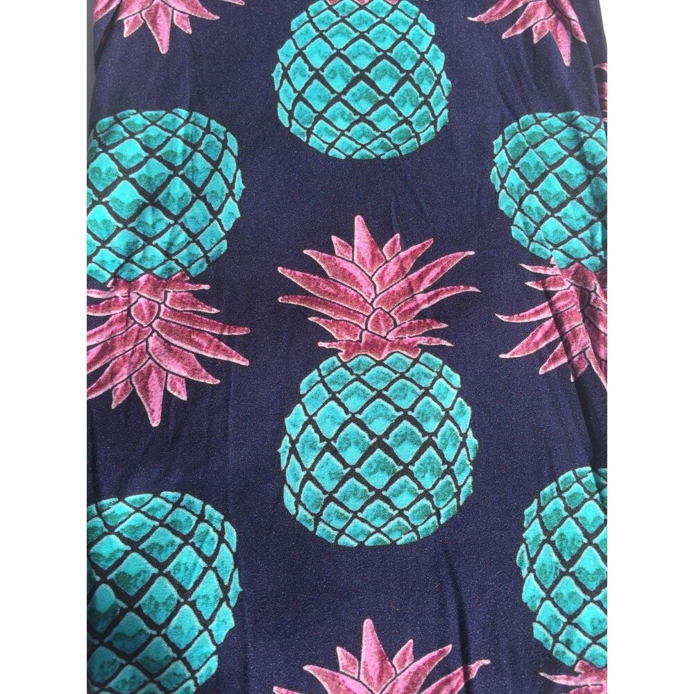 Pineapple Navy And Teal. Buttery Soft Leggings - One Size 2-12